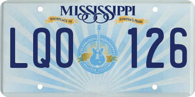 MS license plate LQO126