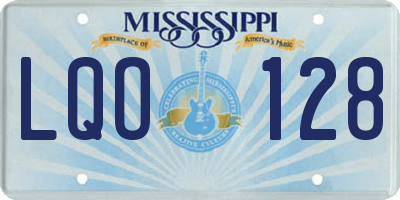 MS license plate LQO128