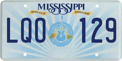 MS license plate LQO129