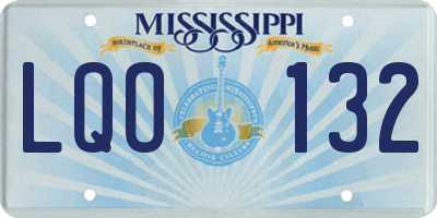 MS license plate LQO132