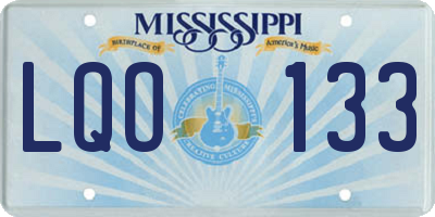 MS license plate LQO133