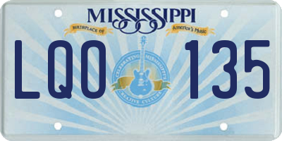 MS license plate LQO135