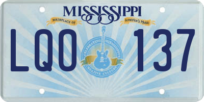 MS license plate LQO137