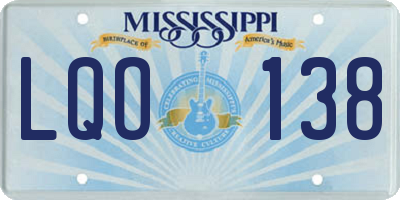 MS license plate LQO138