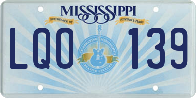 MS license plate LQO139