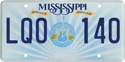 MS license plate LQO140