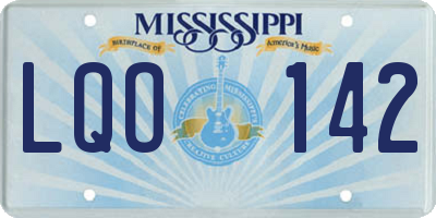 MS license plate LQO142