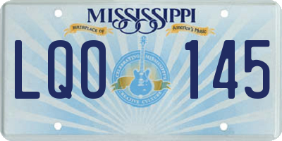 MS license plate LQO145