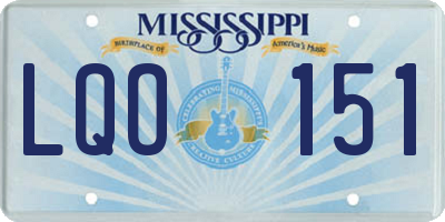 MS license plate LQO151