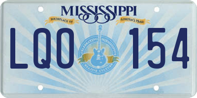 MS license plate LQO154