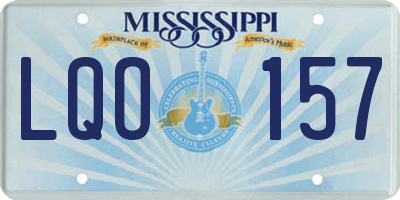 MS license plate LQO157