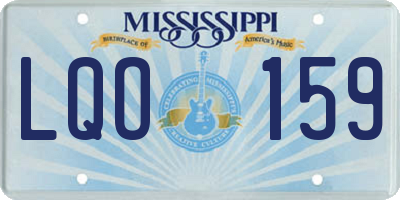 MS license plate LQO159