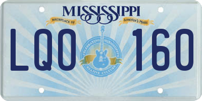 MS license plate LQO160