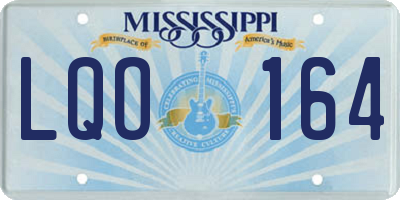 MS license plate LQO164