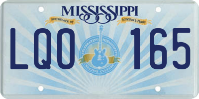 MS license plate LQO165