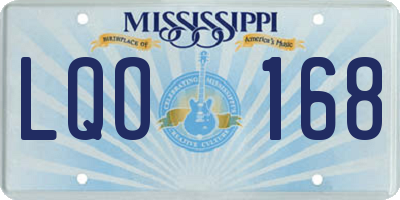 MS license plate LQO168