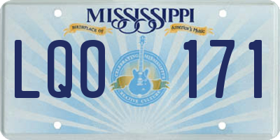 MS license plate LQO171