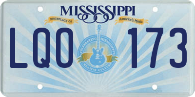 MS license plate LQO173