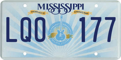 MS license plate LQO177