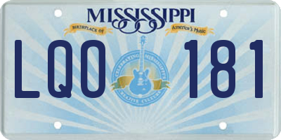 MS license plate LQO181