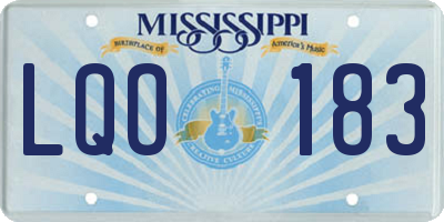 MS license plate LQO183