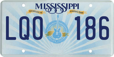 MS license plate LQO186