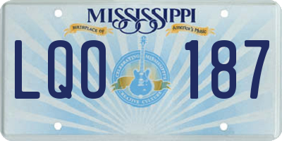MS license plate LQO187