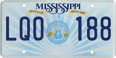MS license plate LQO188