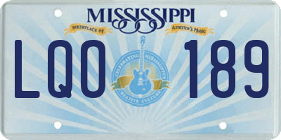 MS license plate LQO189