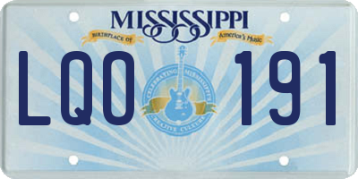 MS license plate LQO191