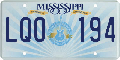 MS license plate LQO194