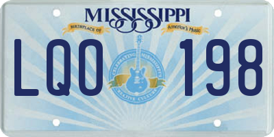 MS license plate LQO198