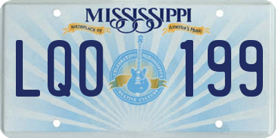 MS license plate LQO199