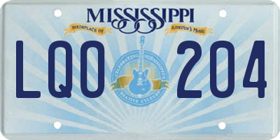 MS license plate LQO204