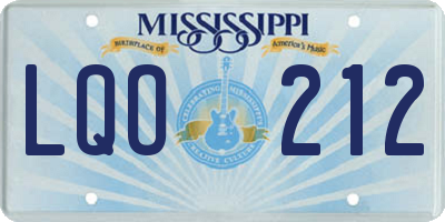 MS license plate LQO212