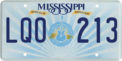 MS license plate LQO213