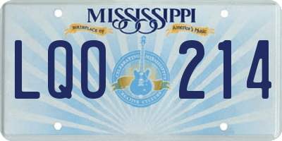 MS license plate LQO214