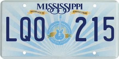 MS license plate LQO215