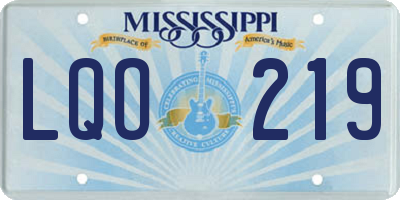 MS license plate LQO219