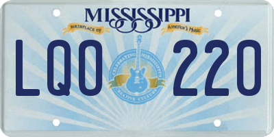 MS license plate LQO220