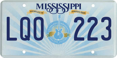 MS license plate LQO223