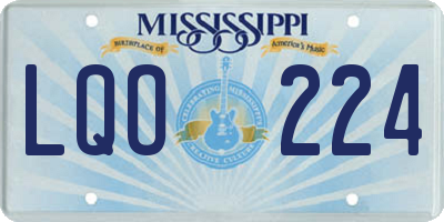MS license plate LQO224