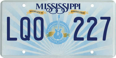 MS license plate LQO227