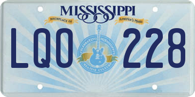 MS license plate LQO228