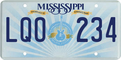 MS license plate LQO234