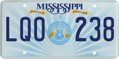 MS license plate LQO238
