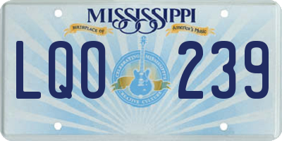 MS license plate LQO239