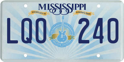 MS license plate LQO240