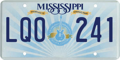 MS license plate LQO241