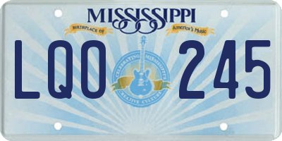 MS license plate LQO245